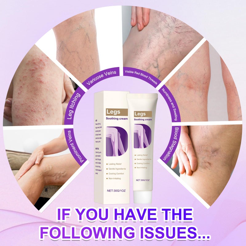 hadaclub Soothing Leg Cream,Varicose & Spider Veins Relief, Spider Veins Relief Cream,Skin Cream for Legs,Natural Plant-Based Formula(2PCS) - Image 3